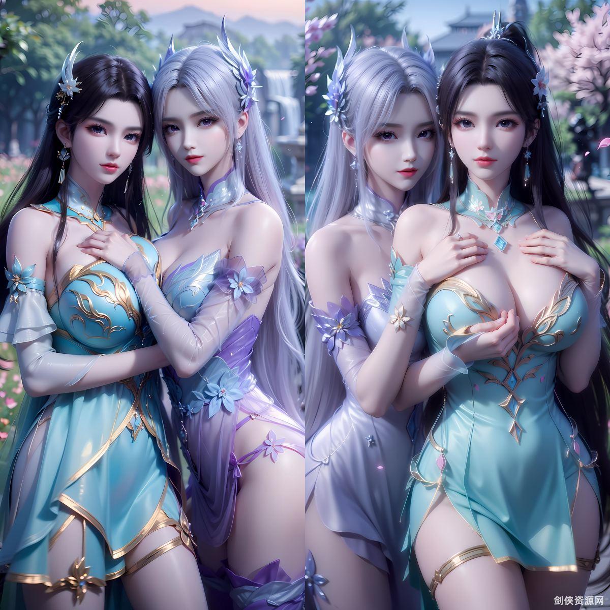 【AI国漫】萧薰儿-小医仙-姐妹花[46P+390MB]